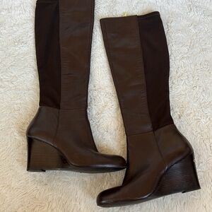 Michael Kors Dark Brown Wedge Boots